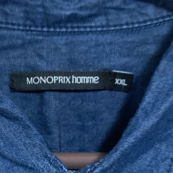 Monoprix Homme Men’s XXL Lightweight Denim Shirt - Picture 3 of 3